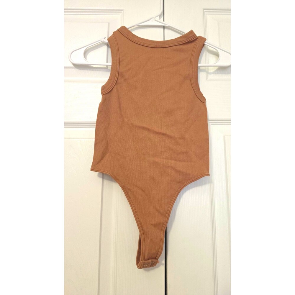 Bloom Seasons Brown Solid One-Piece Bodysuit Womens Size S Regular Nylon